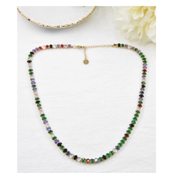 Big diamante multi chain necklace 