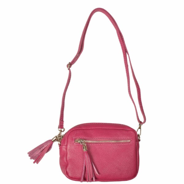 Genuine leather tassel bag 