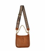 Adjustable strap genuine leather bag 