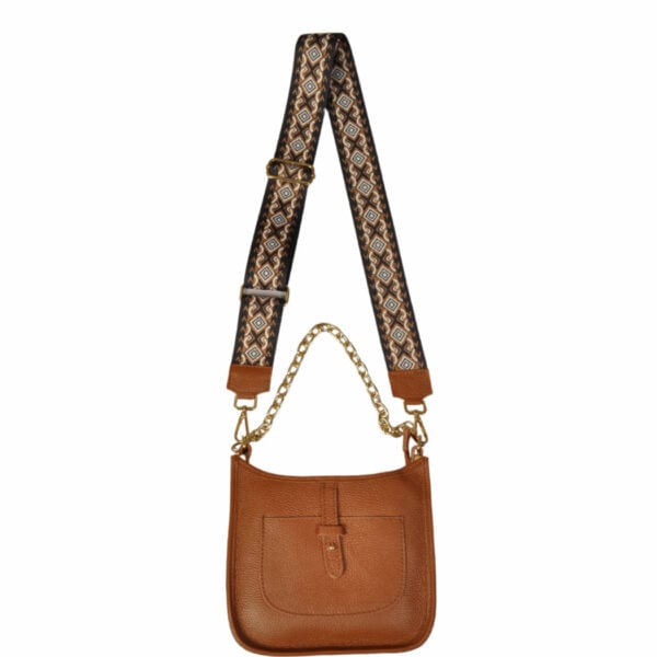 Adjustable strap genuine leather bag 