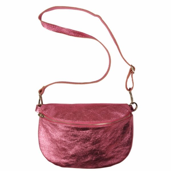 Genuine leather metallic body bag 