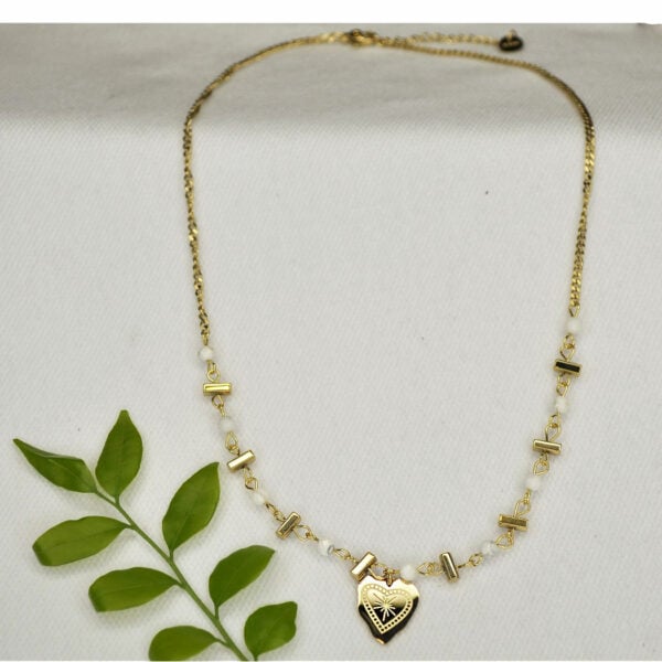 Heart and stone necklace