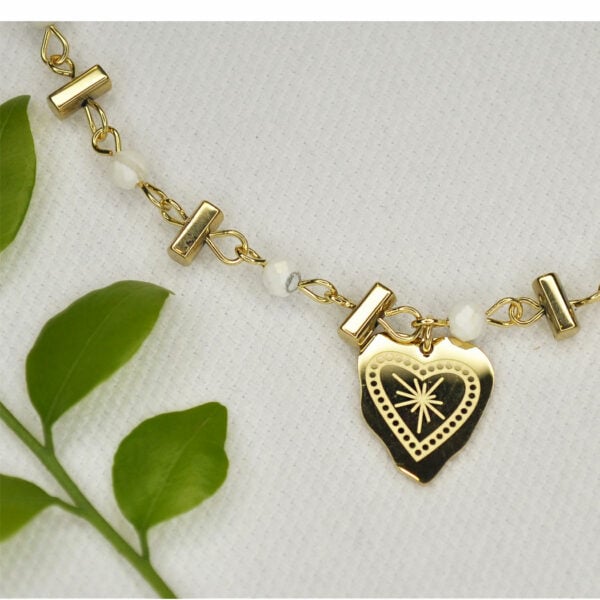 Heart and stone necklace