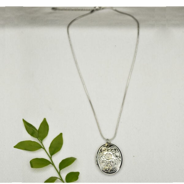 Oval locket necklace