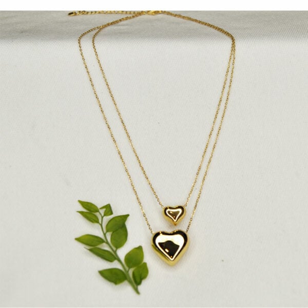 Double heart pendant necklace 