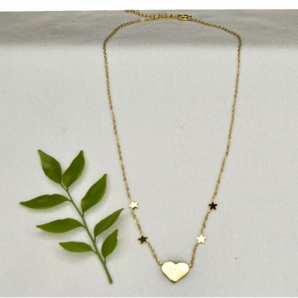 Star chain heart necklace