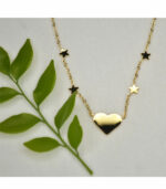 Star chain heart necklace