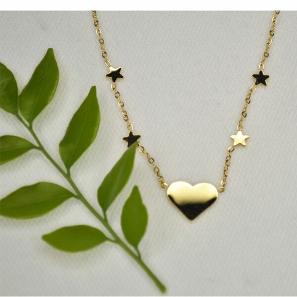 Star chain heart necklace