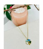 Blue clover pendant necklace 