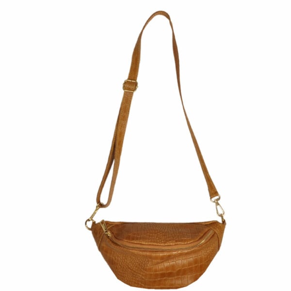 Genuine leather croc body bag
