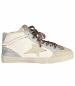 Animal print lace hi-top sneaker 