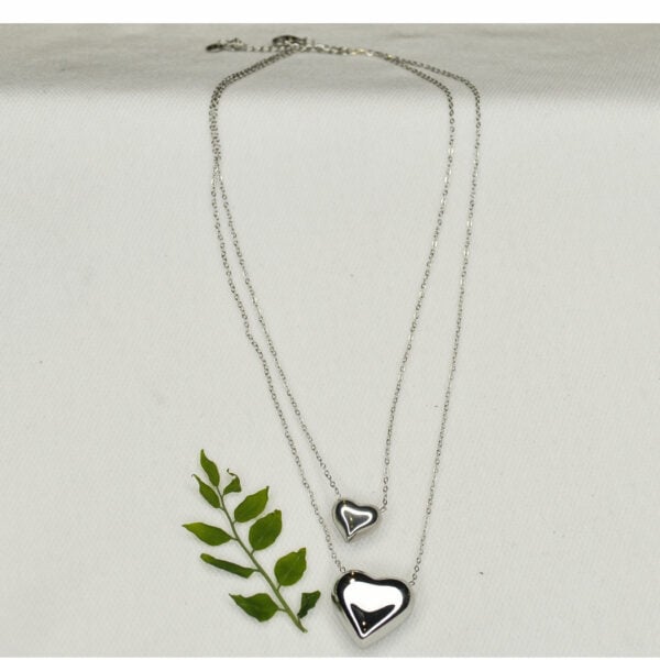 Double heart pendant necklace