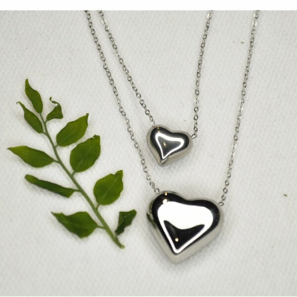 Double heart pendant necklace