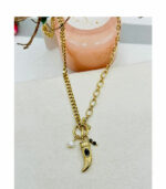 Stone horn chain necklace 
