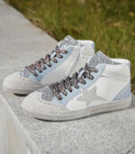 Animal print lace hi-top sneaker 