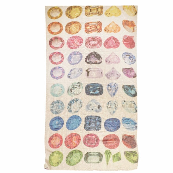 Multi diamond print lurex scarf