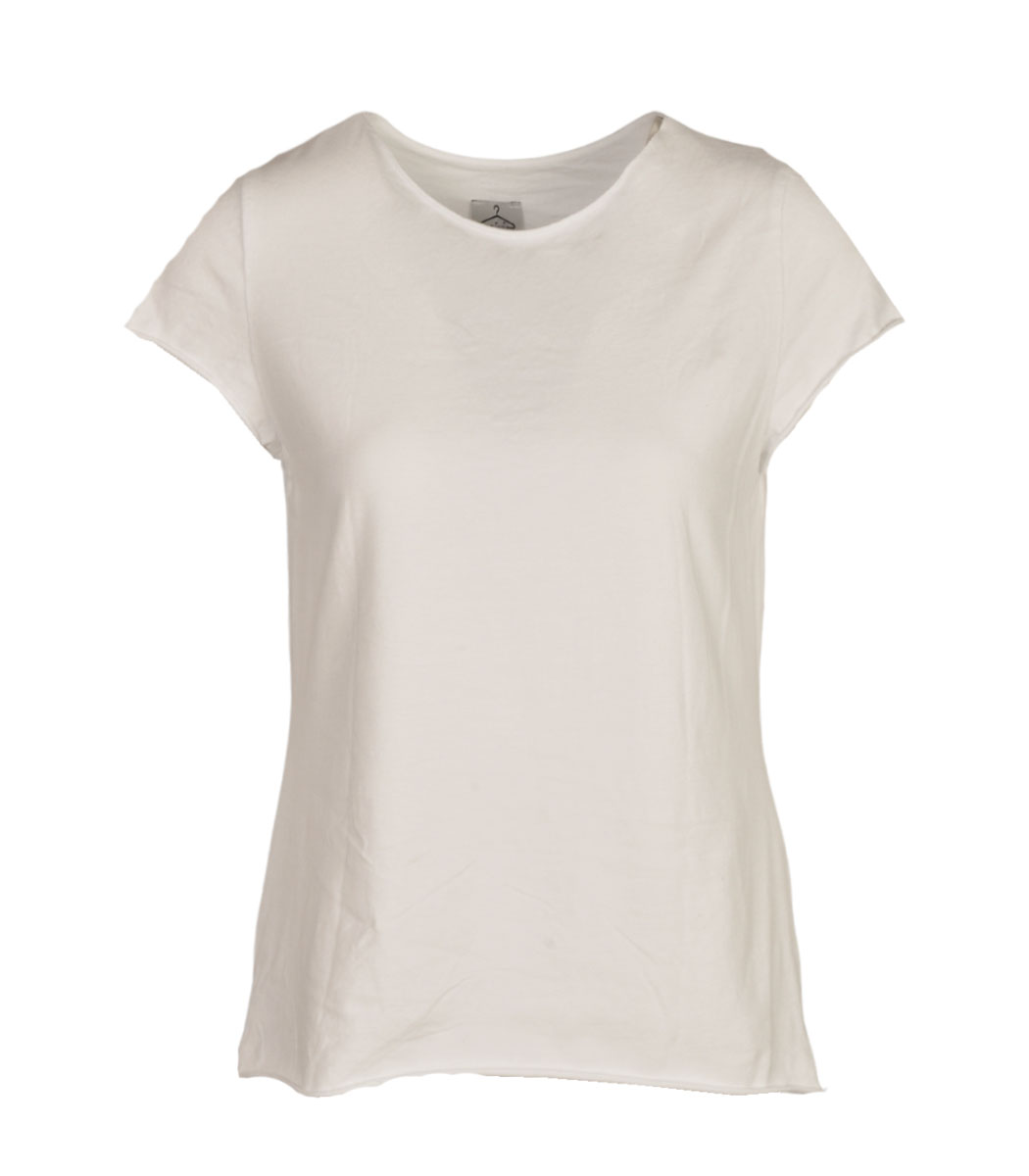 Raw finish cap sleeve t shirt