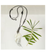 Aluminium wing beaded rope necklace