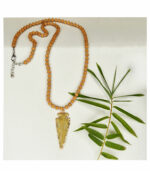 Spear pendant wooden beaded necklace