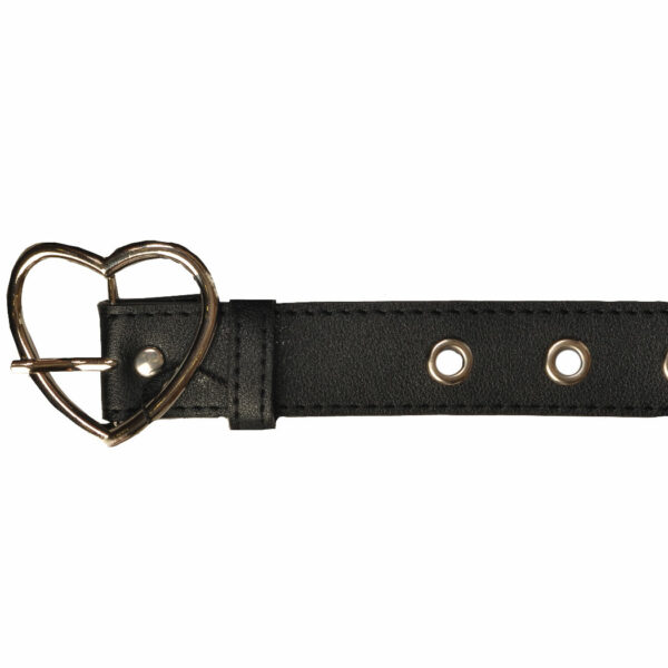Heart buckle eyelet belt