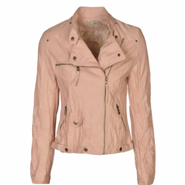 Asymmetrical zip biker jacket
