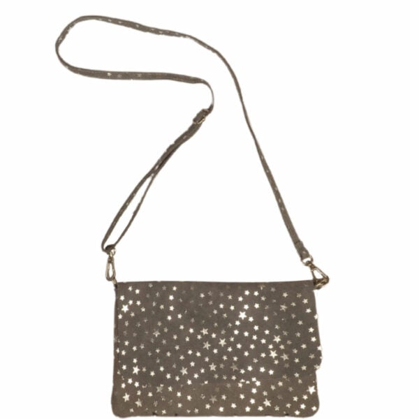 Foil mini star suede bag