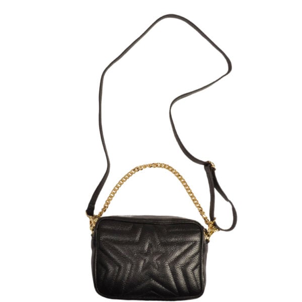 Stitched star chain leather bag