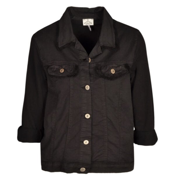 Frayed pocket denim jacket