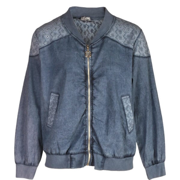 Linen anglaise bomber jacket