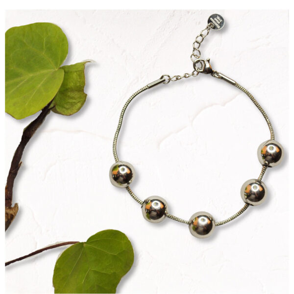 Silver ball and chain bracelet