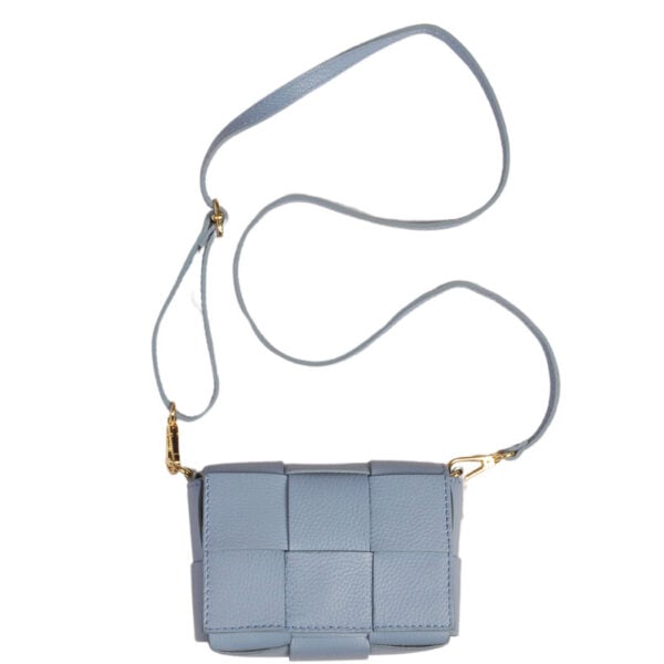 Genuine leather woven clutch bag