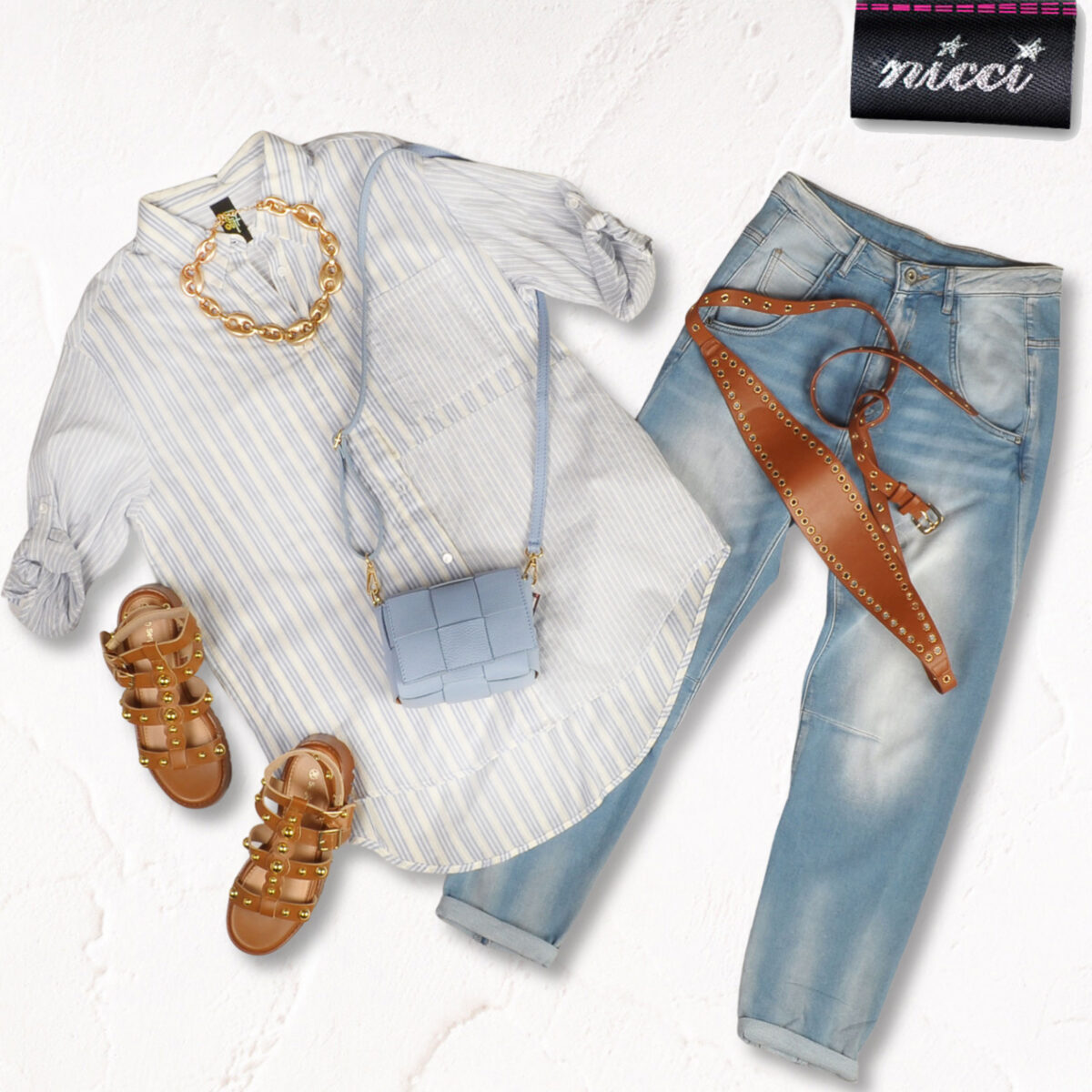 Striped patch shirt