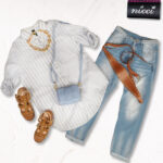 Striped patch shirt