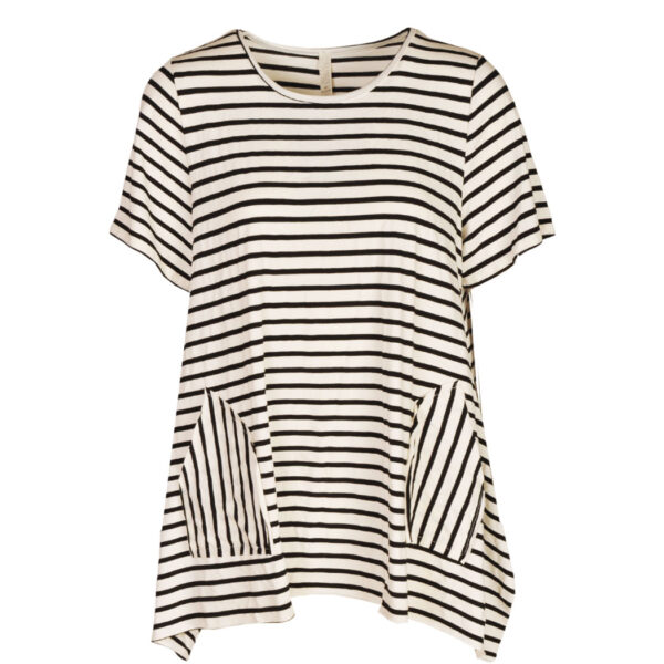 Striped oversized swing top