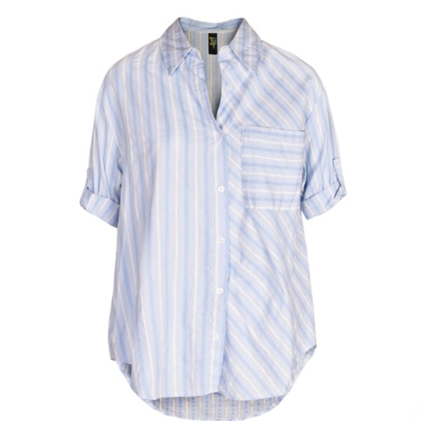 Diagonal stripe oversized shirt