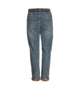 Floral turn up denim jogger