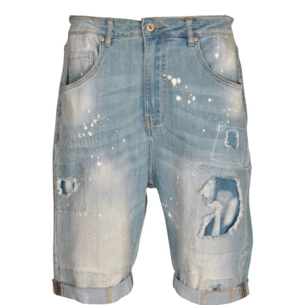 Splatter paint torn denim pants