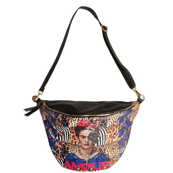 Genuine leather Frida Kahlo amour animal print bag