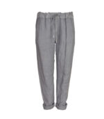 100% Linen sequin trim pants