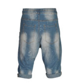 Ripped denim panel harem pants