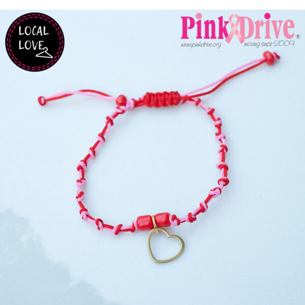 Nicci X PinkDrive two tone gold heart charm bracelet 