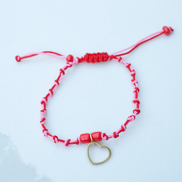 Nicci X PinkDrive two tone gold heart charm bracelet 