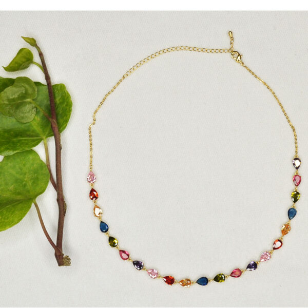 Tear drop diamante adjustable necklace 
