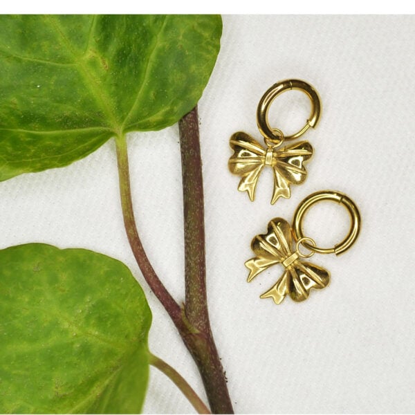 Bow huggie earrings