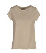 Raw-edge cap sleeve t-shirt