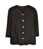 Button detail linen cardi
