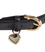Heart charm round buckle belt 