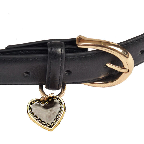 Heart charm round buckle belt 