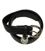 Heart charm round buckle belt 