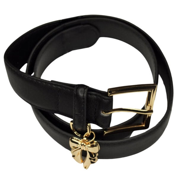 Bow charm square buckle belt 